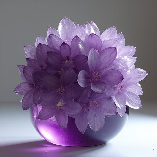 アメジストでできた紫陽花のオブジェ